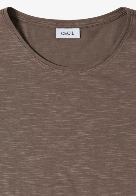 Basic Shirt met ronde hals urban taupe