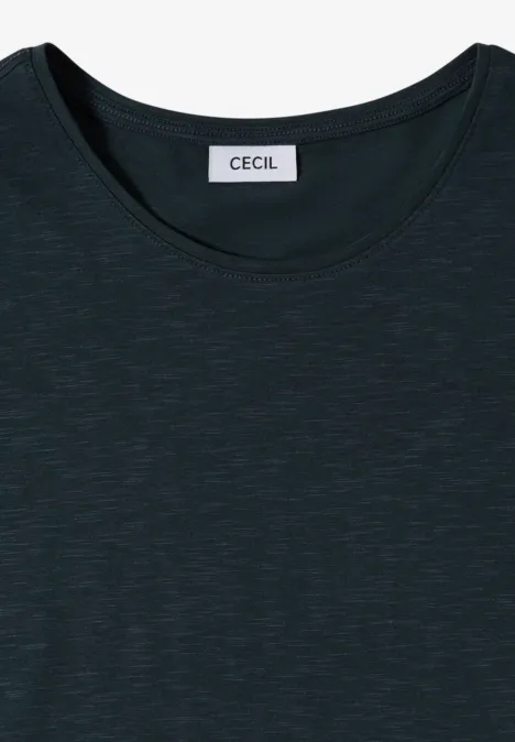 Basic T-Shirt mit Rundhals deep petrol blue