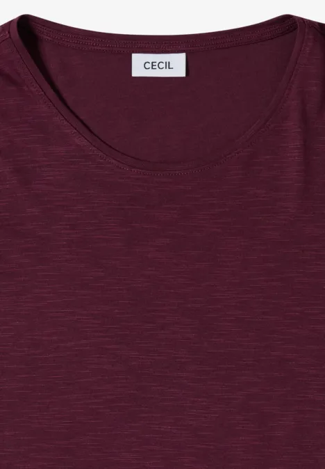 Basic T-Shirt mit Rundhals sweet grape red