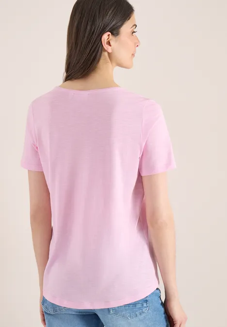 Basic Shirt met ronde hals light blush rose