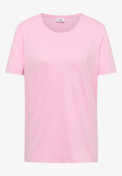 Basic Shirt met ronde hals light blush rose