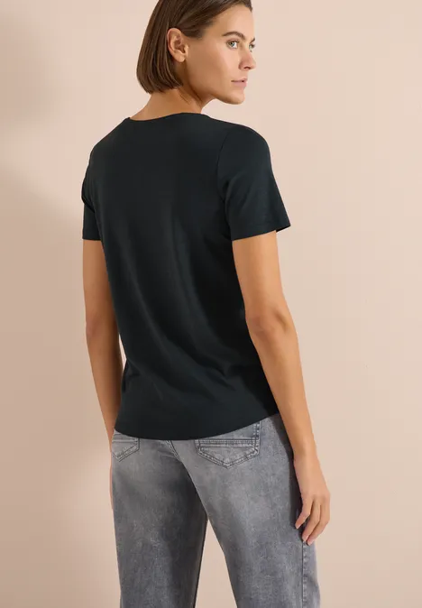 Basic T-Shirt mit Rundhals palm breeze green