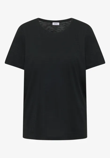 Basic T-Shirt mit Rundhals palm breeze green