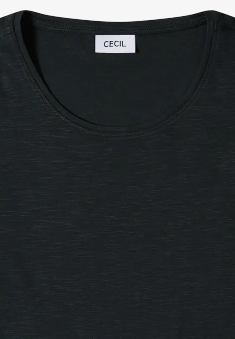 Basic T-Shirt mit Rundhals palm breeze green