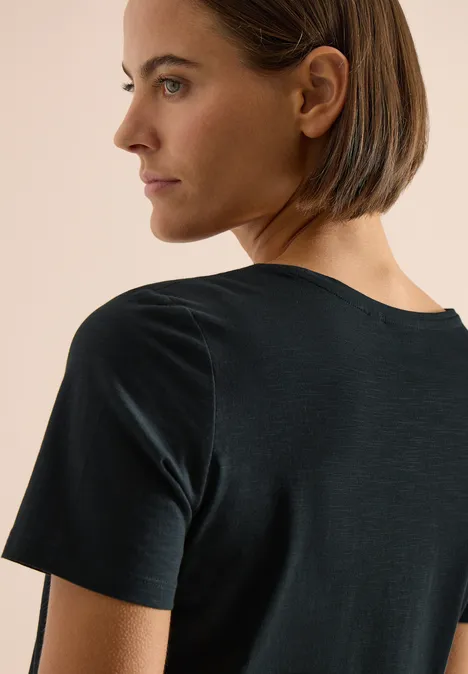 Basic T-Shirt mit Rundhals palm breeze green