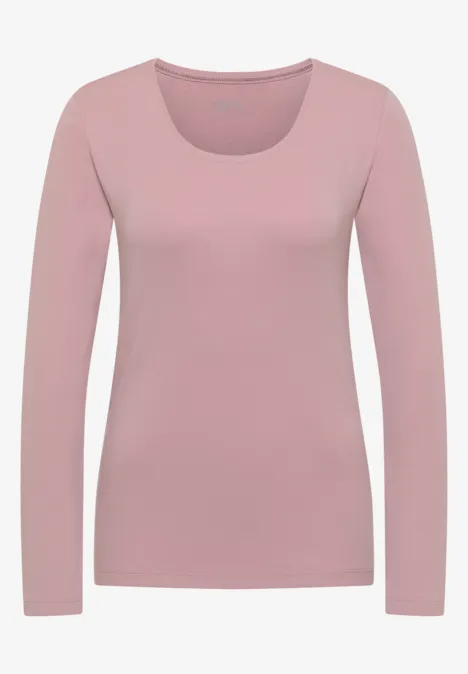 Basic Langarm Shirt mit Rundhals velvet rose