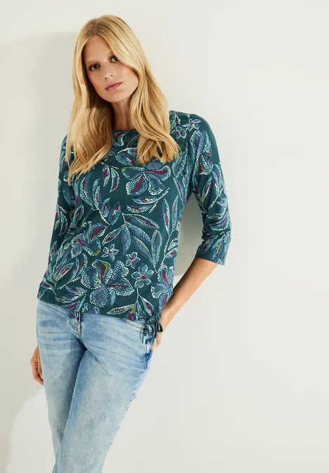 Shirt mit Alloverprint deep lake green