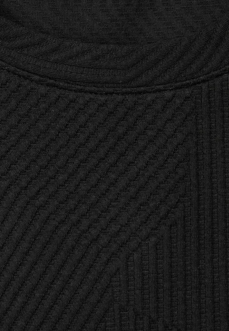 Shirt met lange mouwen en structuur Black