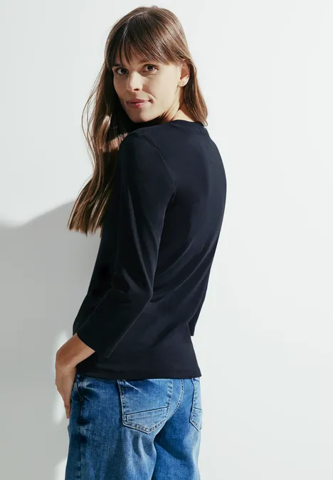 Basic Langarmshirt universal blue