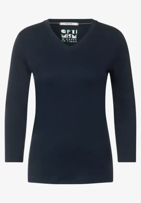 Basic Langarmshirt universal blue