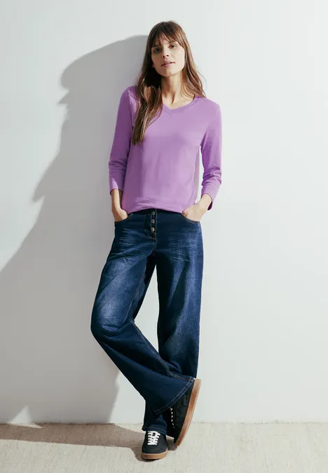 Basic Langarmshirt sporty lilac
