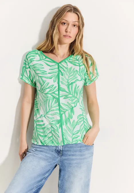 Leinenmix T-Shirt juicy apple green