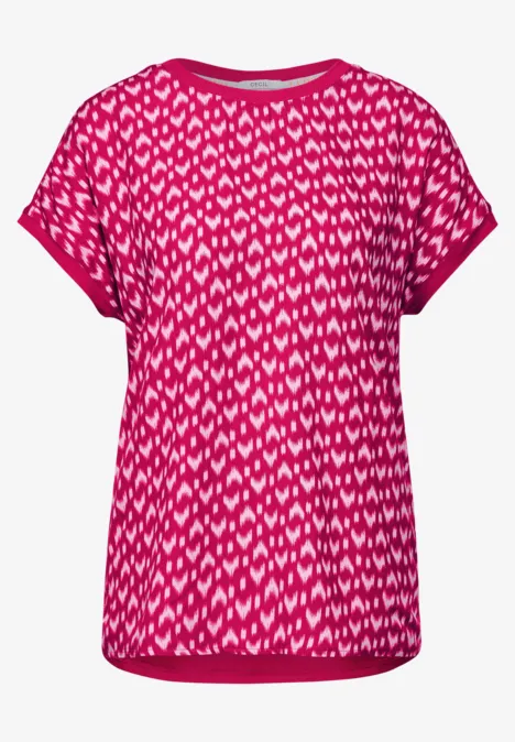 T-Shirt im Materialmix pink sorbet