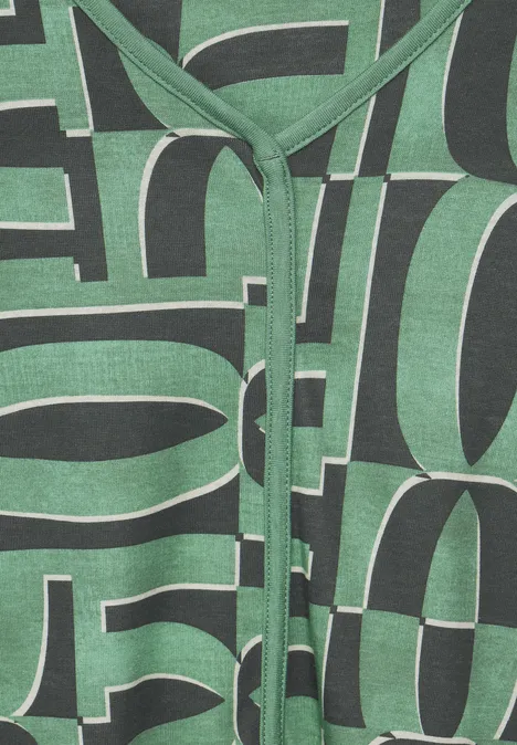 Print Tunikashirt raw salvia green