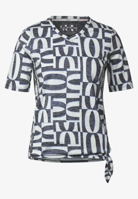 Burn Out Print T-Shirt universal blue