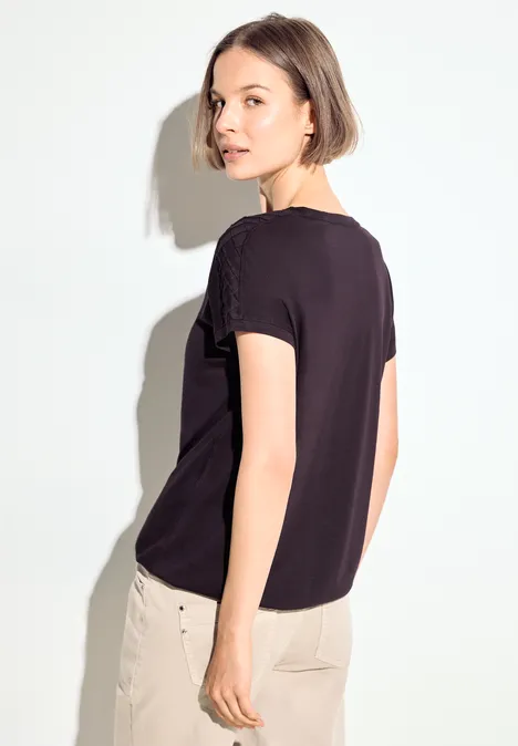 Dekoratives T-Shirt aubergine red