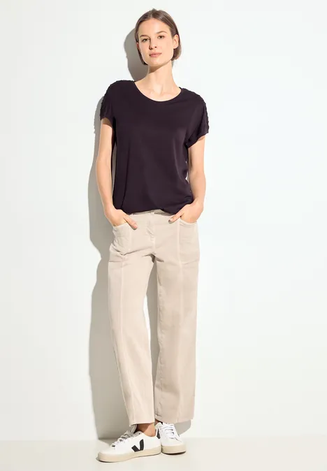 Dekoratives T-Shirt aubergine red