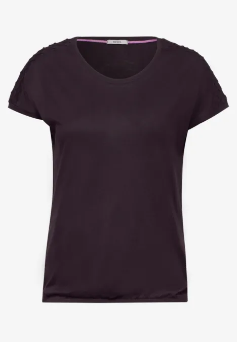 Dekoratives T-Shirt aubergine red