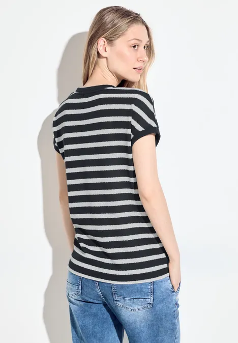 Gestreiftes T-Shirt universal blue