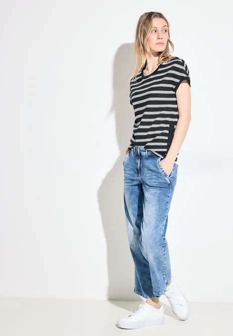 Gestreiftes T-Shirt universal blue