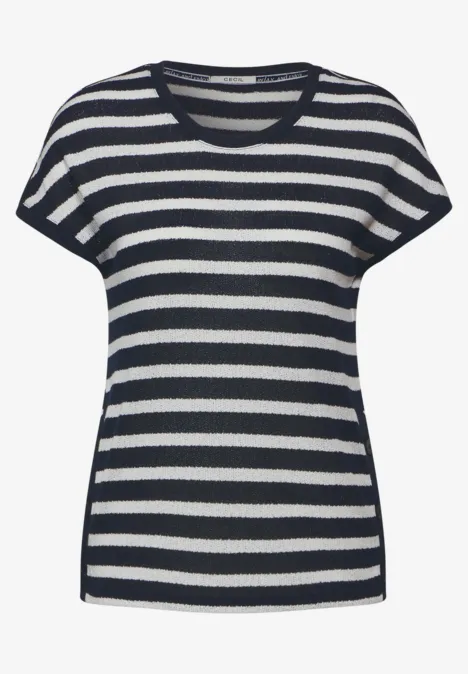 Gestreiftes T-Shirt universal blue