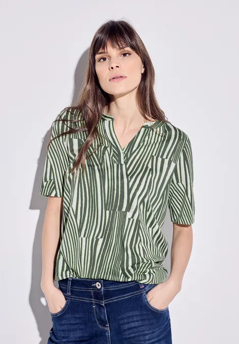 Wellenprint T-Shirt cool khaki