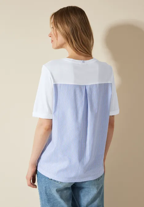 T-shirt dans un mélange de matières vanilla white