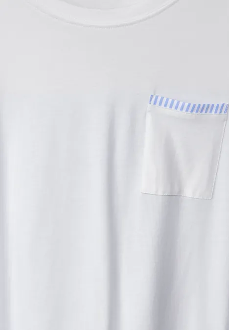 T-shirt dans un mélange de matières vanilla white