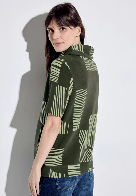 T-shirt à col volumineux cool khaki