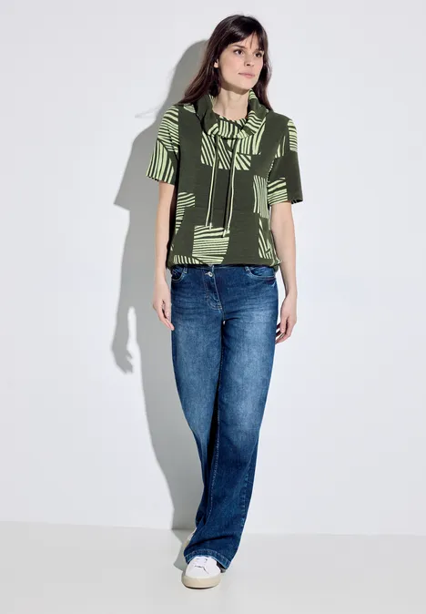 T-shirt à col volumineux cool khaki