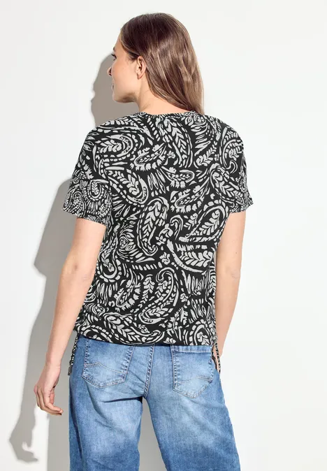 Paisley Print T-Shirt Black Paisley Print T-Shirt Black