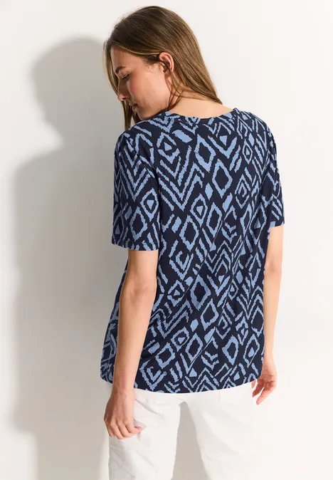 Basic V-Neck T-Shirt universal blue