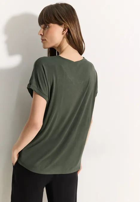 V-Neck T-Shirt cool khaki