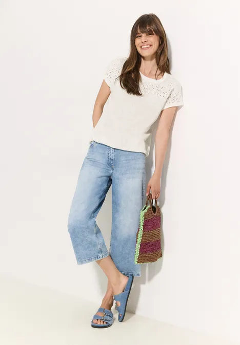 Sommer T-Shirt vanilla white