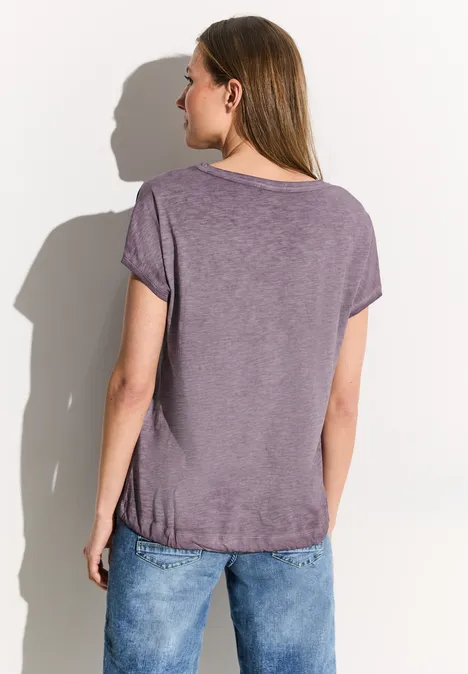 T-shirt van effectgaren aubergine red
