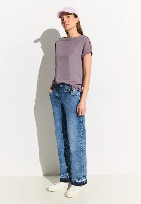 T-shirt van effectgaren aubergine red