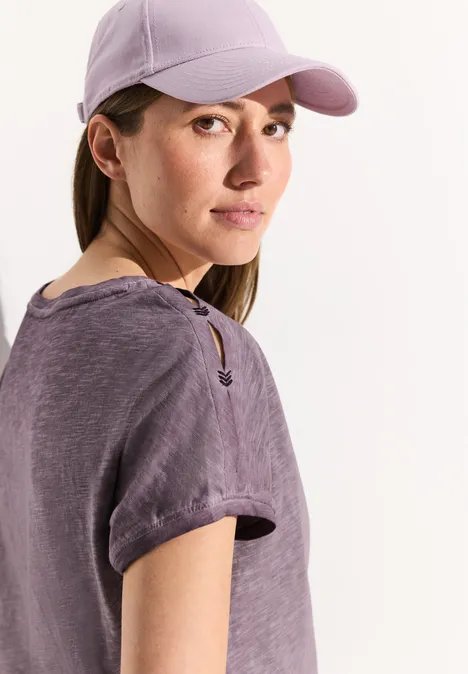 T-shirt van effectgaren aubergine red