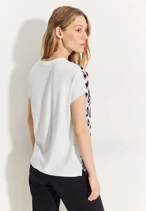 T-shirt composé d'un mélange de matières vanilla white