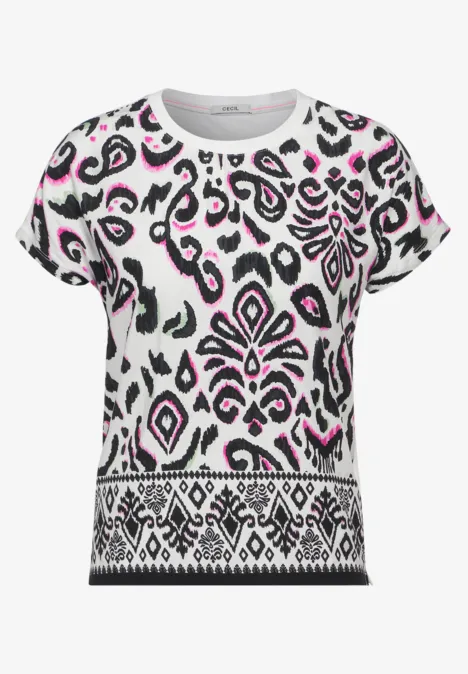 T-shirt composé d'un mélange de matières vanilla white