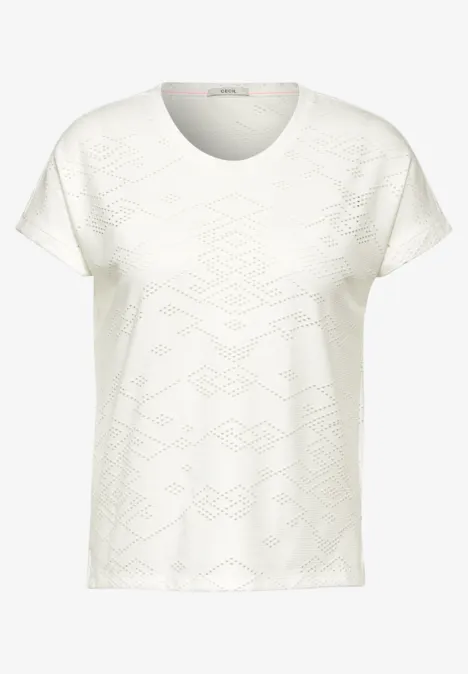 T-shirt ajouré vanilla white