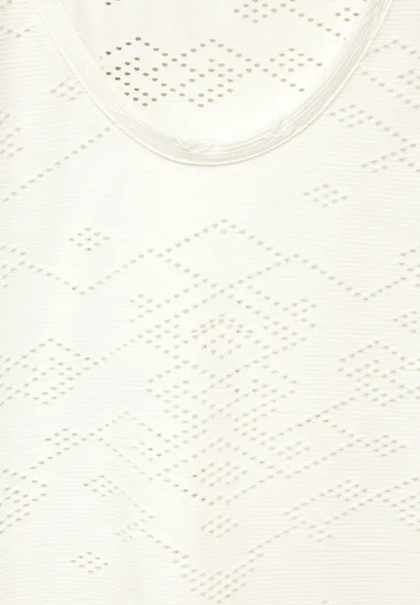 T-shirt ajouré vanilla white
