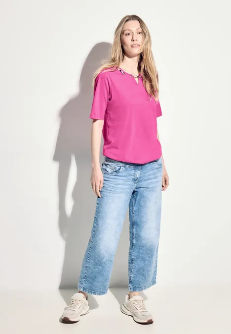 T-Shirt mit Print Detail bloomy pink