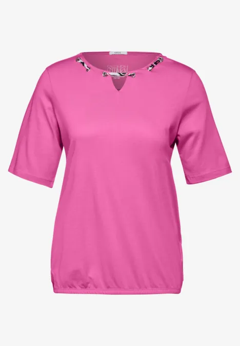 T-Shirt mit Print Detail bloomy pink