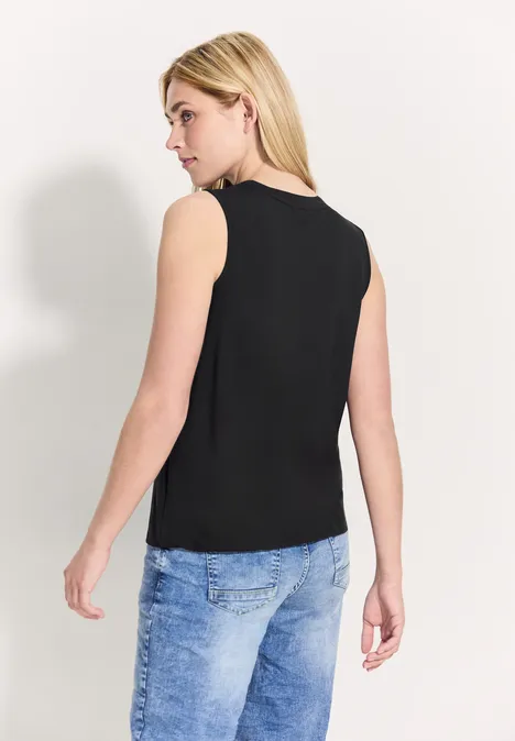 Top mit Raffung Black