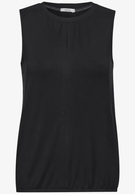Top mit Raffung Black