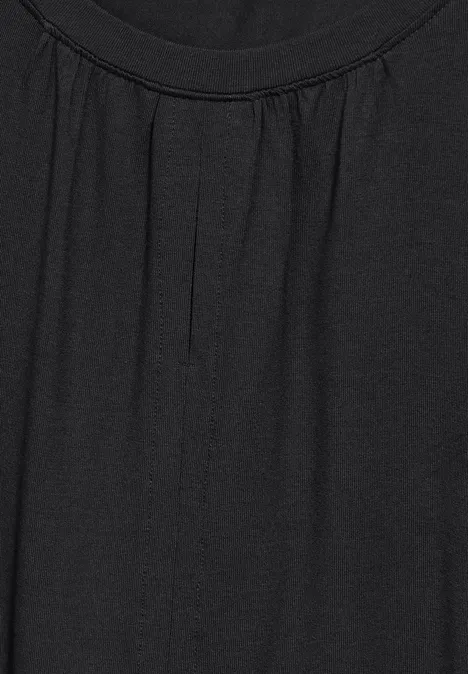 Top mit Raffung Black