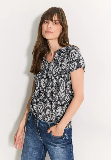 Burn Out Print T-Shirt Black