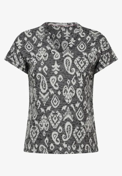 Burn Out Print T-Shirt Black