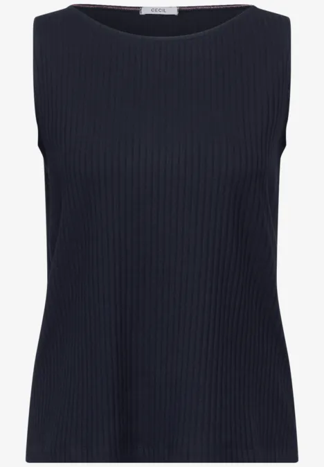 Geripptes Top universal blue