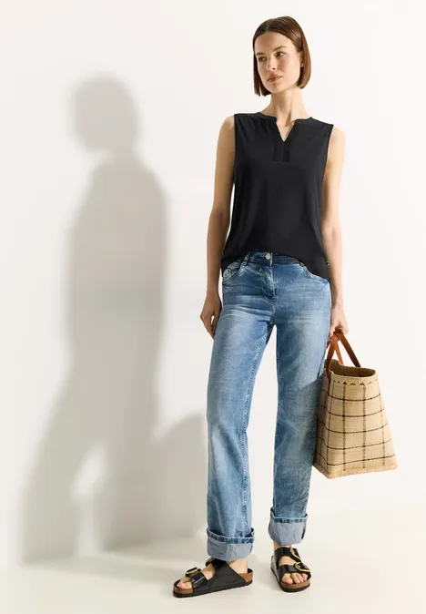 Top mit Deko Element Black